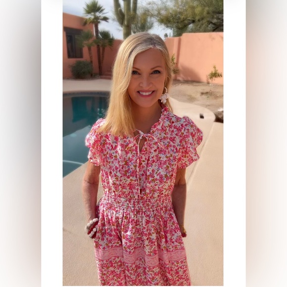 NWT Floral Pink Multi Dress-S - Picture 4 of 17